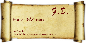 Fecz Dénes névjegykártya