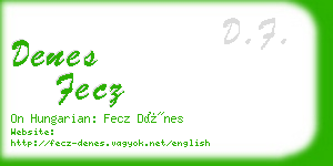 denes fecz business card